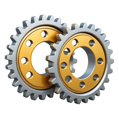 two gears connected by circular arrows sticker