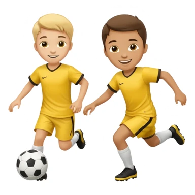 kids play soocer in yellow dress, boys sticker
