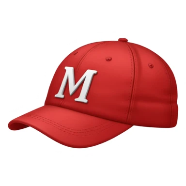 red cap with letter m on it sticker
