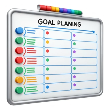 Goal planning on a white board sticker
