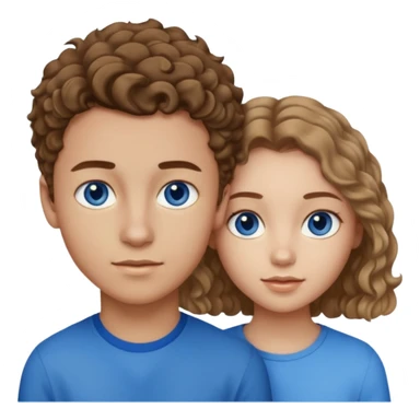20 year old boy with slightly curly dark blonde hair and blue eyes with 20 year old girl with brown hair and blue eyes sticker