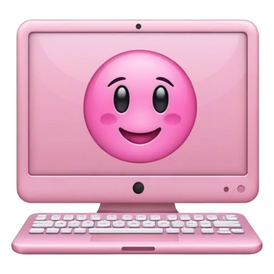 computador com um laço cumprido e estreito na cor rosa claro sticker