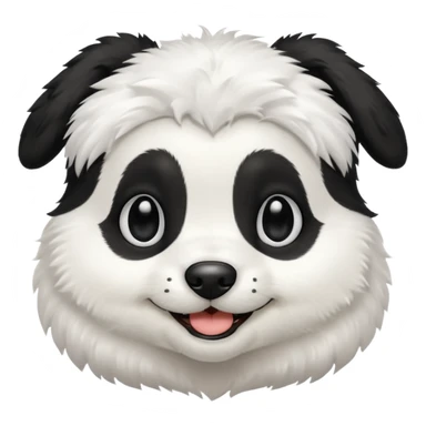 Black and white puppy, smiling, smooth coat sticker