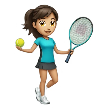 brunet girl tennis sticker