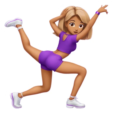girl twerking, purple background sticker