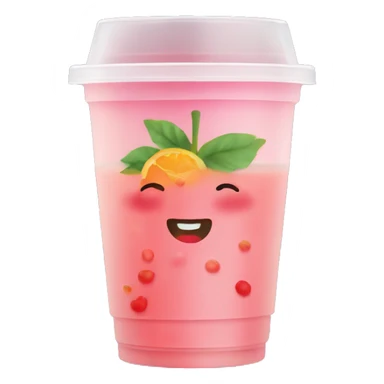 Cup of fresh fruits bubble tea sticker
