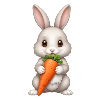 Bunny eating a carrot sticker