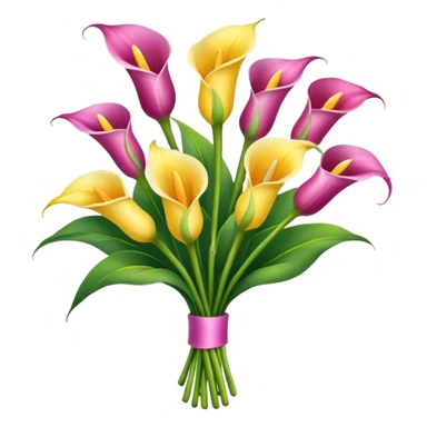 calla lily flower multicolor bouquet sticker