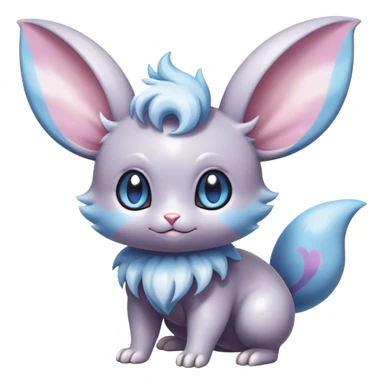 Shiny Vibrant Colorful Rare Minccino-Espurr-Cinccino-creature-hybrid sticker