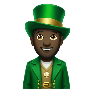 Human wearing a Notre dame leprechaun outfit sticker