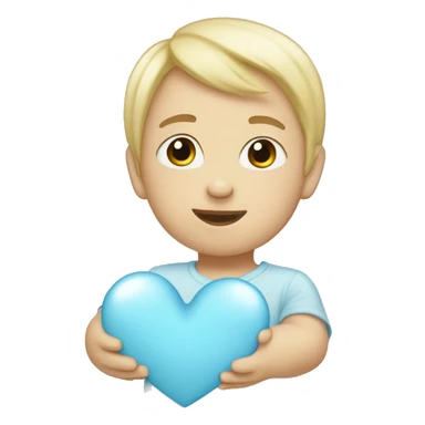 Light baby blue heart emoji sticker