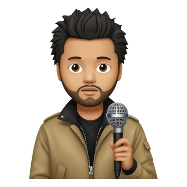 The weeknd holding microphone sticker