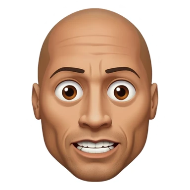 Dwayne the rock Johnson making creepy face sticker