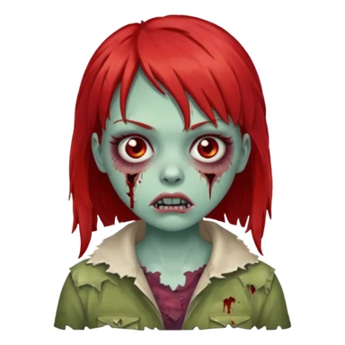 Zombie girl franja ruiva sticker