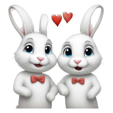 rabbit couple in love sticker