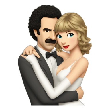 borat hugs taylor swift sticker