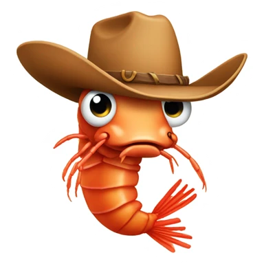 Shrimp wearing cowboy hat sticker