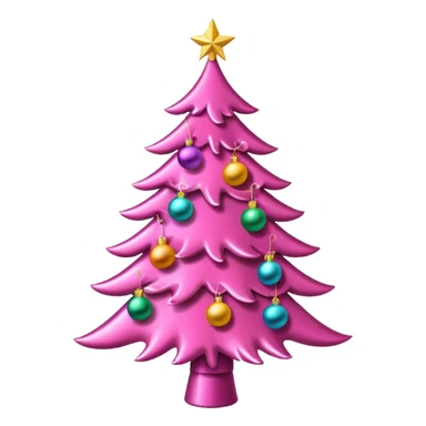 Pink Christmas tree sticker