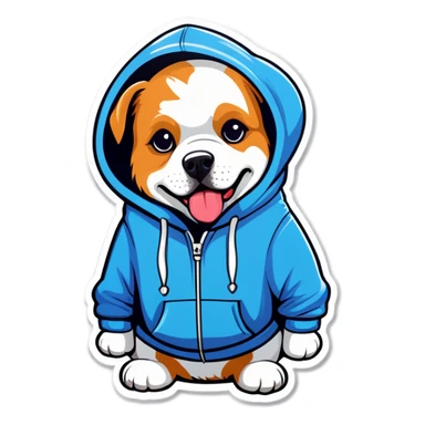 Dog wearing a Hoodie ￼ sticker