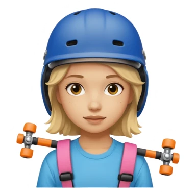 skateboarder girl mugshot with helmet sticker