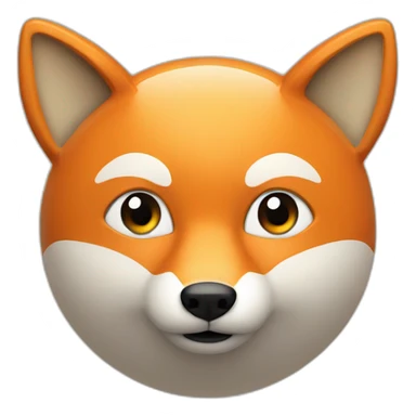 3d sphere with a cartoon fox with big calm eyes sticker