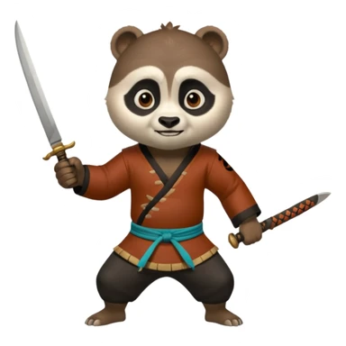 Kai from kung fu panda knife emoji sticker