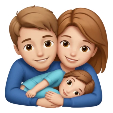 Boy and girl together close relationship cute Laying down hugging sticker