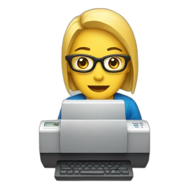 persona con una computadora sticker