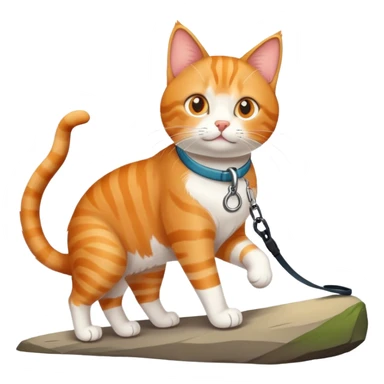 cat hiking on leash sticker