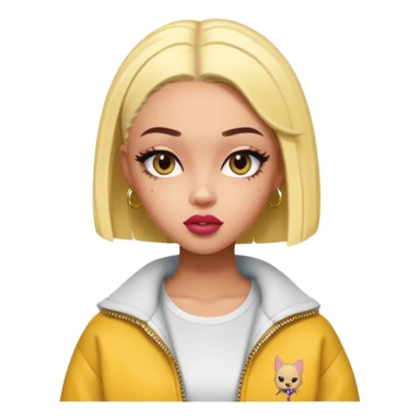 doja cat as pretty bratz baddie with a buzz cut sticker