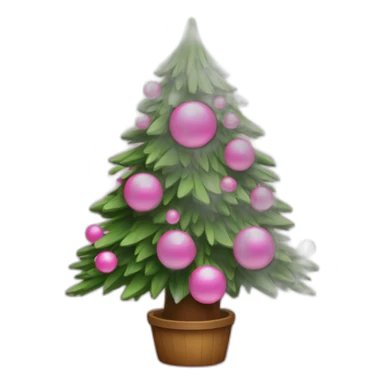 cristmas tree with pink small balls sticker
