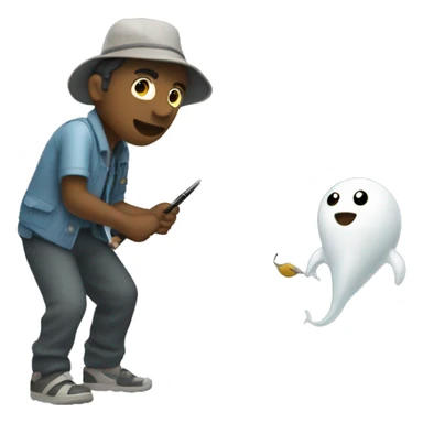 Catching ghosts with a fishing rod sticker