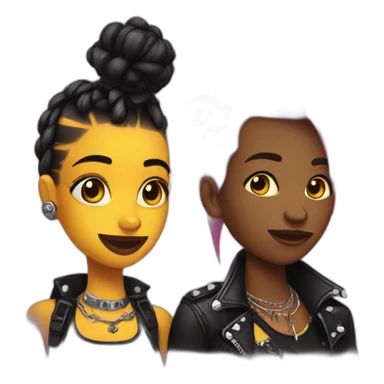 Punk girl and an antillais sticker