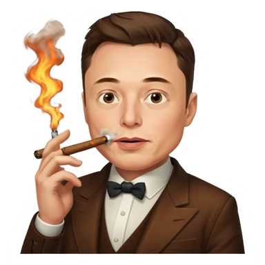 Elon musk smoking a cigar sticker