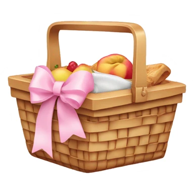 Picnic basket with light pink bows sticker