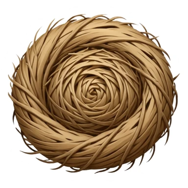 tumbleweed emoji rolling in the center of the frame. The tumbleweed has a round but irregular messy shape, made of thick branches sticker