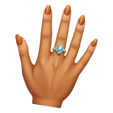 Caramel right hand with diamond ring on rong finger sticker