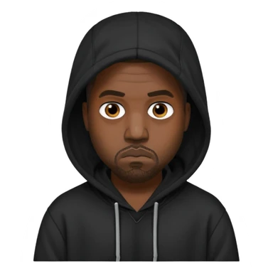 kanye west with black hoodie sticker