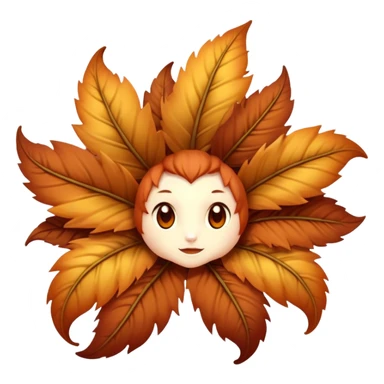 A six-limbed being with fur like autumn foliage, its face a hollow opening surrounded by petal-like structures that unfurl to reveal a mesmerizing array of glowing pistils and stamen.

 sticker