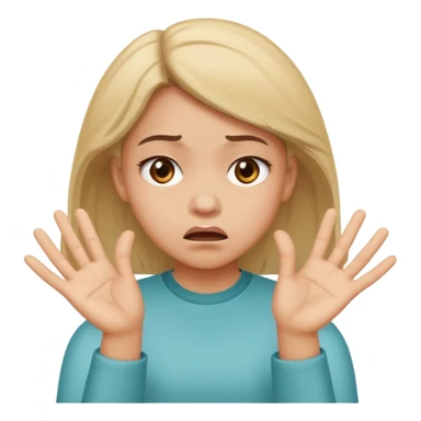 girl rejecting with her hands and a face of disgust sticker