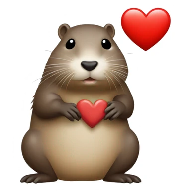 Cute Nutria animal haciendo un corazon patas sticker