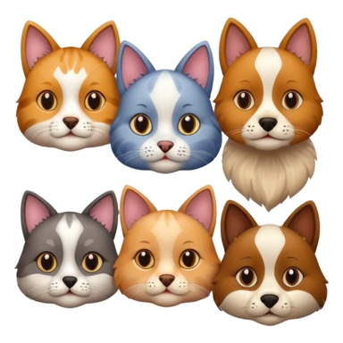 cat and four dogs behind her sticker