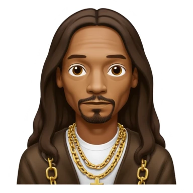 Snoop Dogg with dark brown long hair sticker