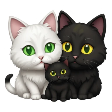 White cat kissing black cat sticker