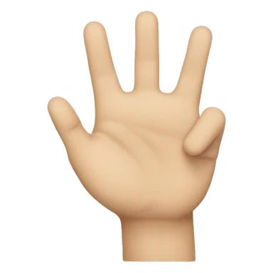 A hand with its thumb closed and showing the number four with its hands sticker