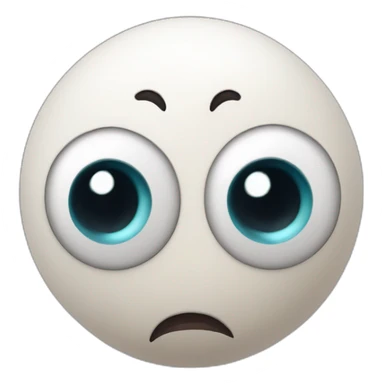 3d sphere with a cartoon sincere skin texture with big beautiful eyes sticker