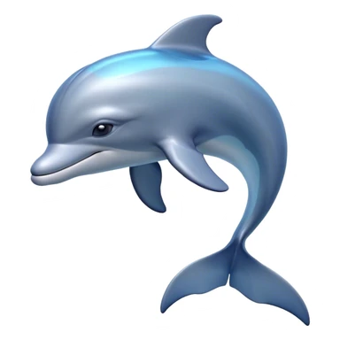 Cinematic Noble Dolphin Portrait Emoji, Poised and graceful, with a sleek, streamlined body of smooth, silvery-blue skin and a gentle, arched dorsal fin, deep, soulful eyes exuding intelligence, Simplified yet sharp and sophisticated features, highly detailed, glowing with a soft, aquatic luminescence, high shine, intelligent and elegant, stylized with an air of oceanic majesty, focused and fluid, soft glowing outline, capturing the essence of a watchful and confident marine guardian that seems ready to leap out of the screen with effortless authority! sticker