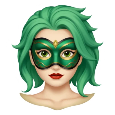 masked person venice volto woman green hair sticker