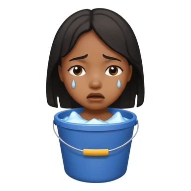 Black girl crying bucket of tears  sticker