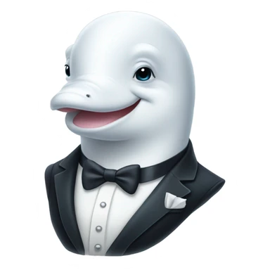 Beluga whale wearing a tuxedo  sticker